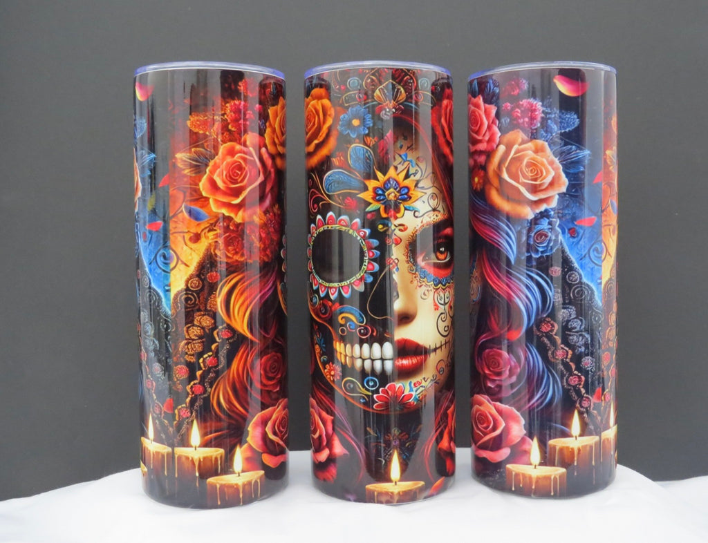 Sugar Skull Skinny 20 oz Tumbler