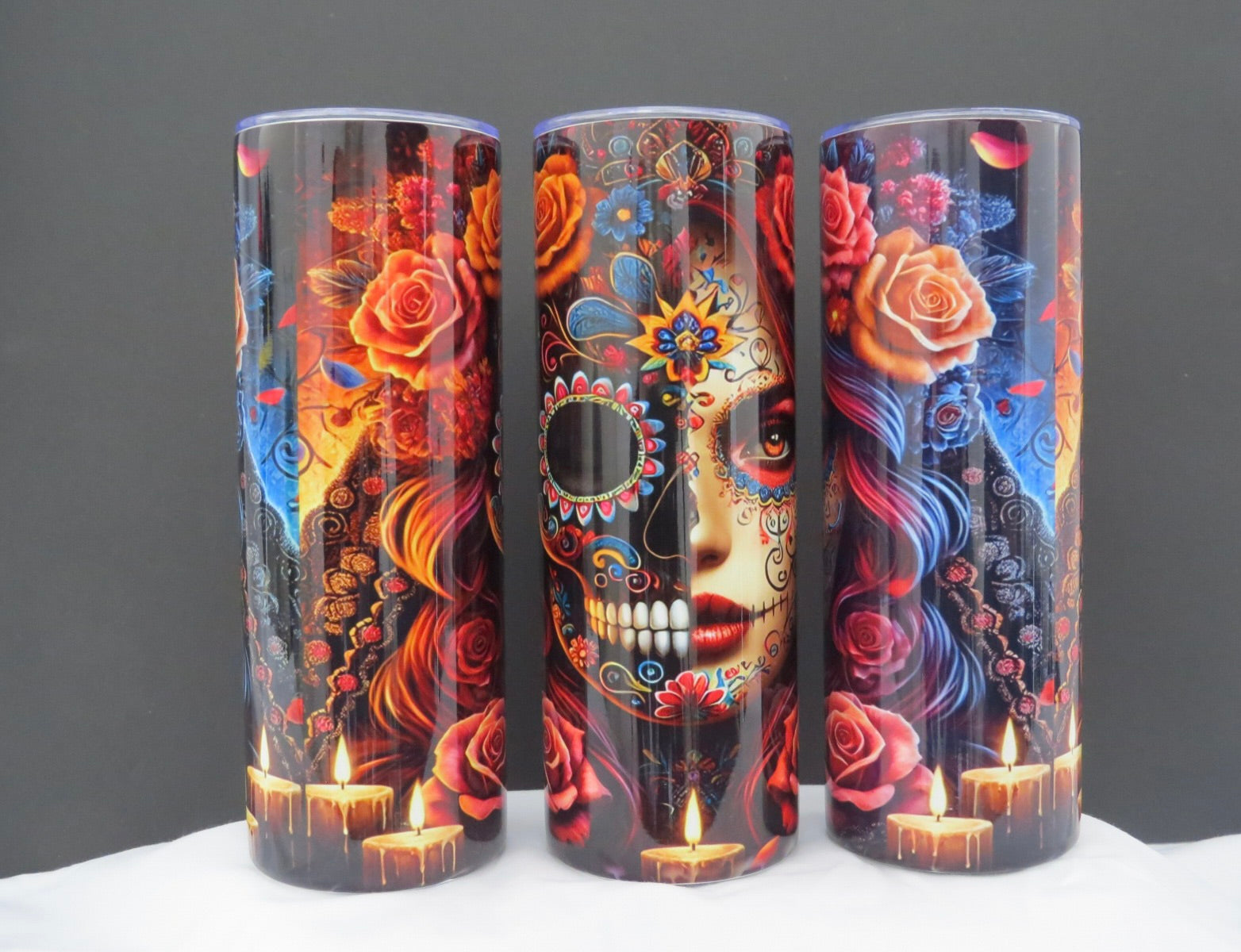 Sugar Skull Skinny 20 oz Tumbler