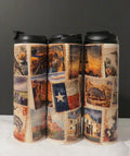 Texas Vintage Stamps Skinny 20 oz Water Bottle