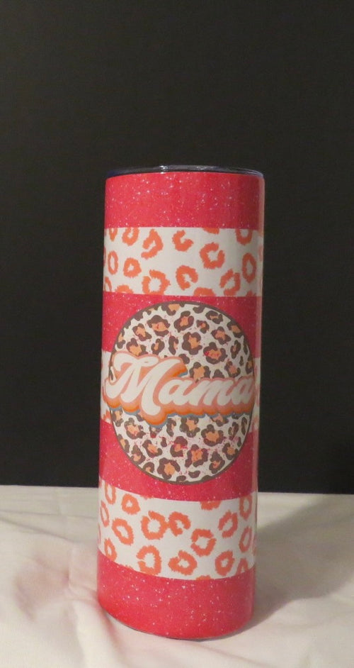 Leopard Print Mama and Mini Skinny 20 oz/12 oz Tumbler and Sippy Cup