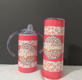 Leopard Print Mama and Mini Skinny 20 oz/12 oz Tumbler and Sippy Cup