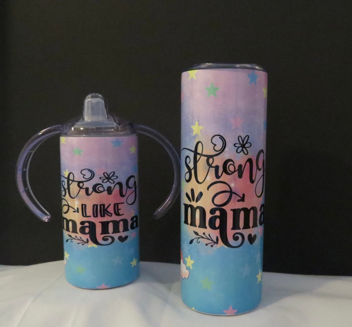 Unicorn Mama and Mini Skinny 20 oz/12 oz Tumbler and Sippy Cup