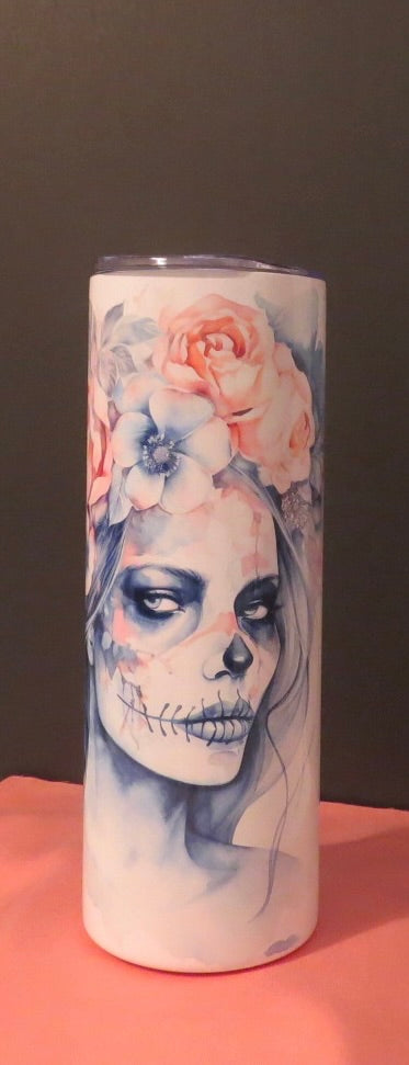 Lady With Painted Face Skinny 20 oz Tumbler