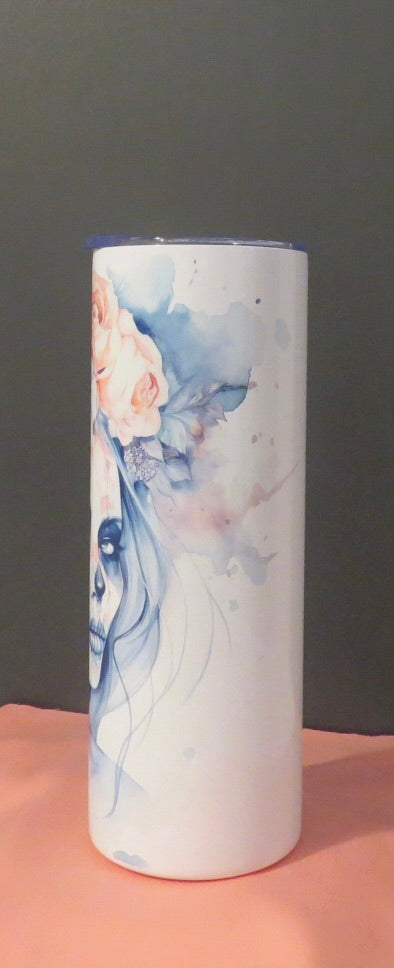 Lady With Painted Face Skinny 20 oz Tumbler