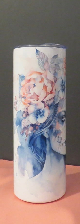 Lady With Painted Face Skinny 20 oz Tumbler