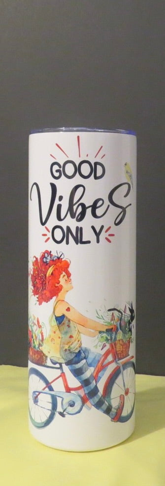 Girl On Bike Skinny 20 oz Tumbler