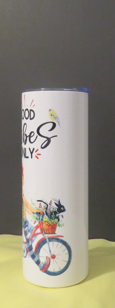 Girl On Bike Skinny 20 oz Tumbler