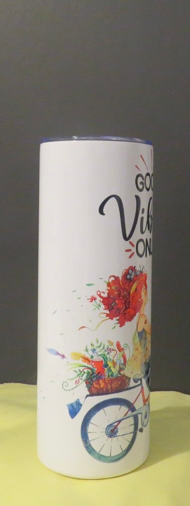 Girl On Bike Skinny 20 oz Tumbler