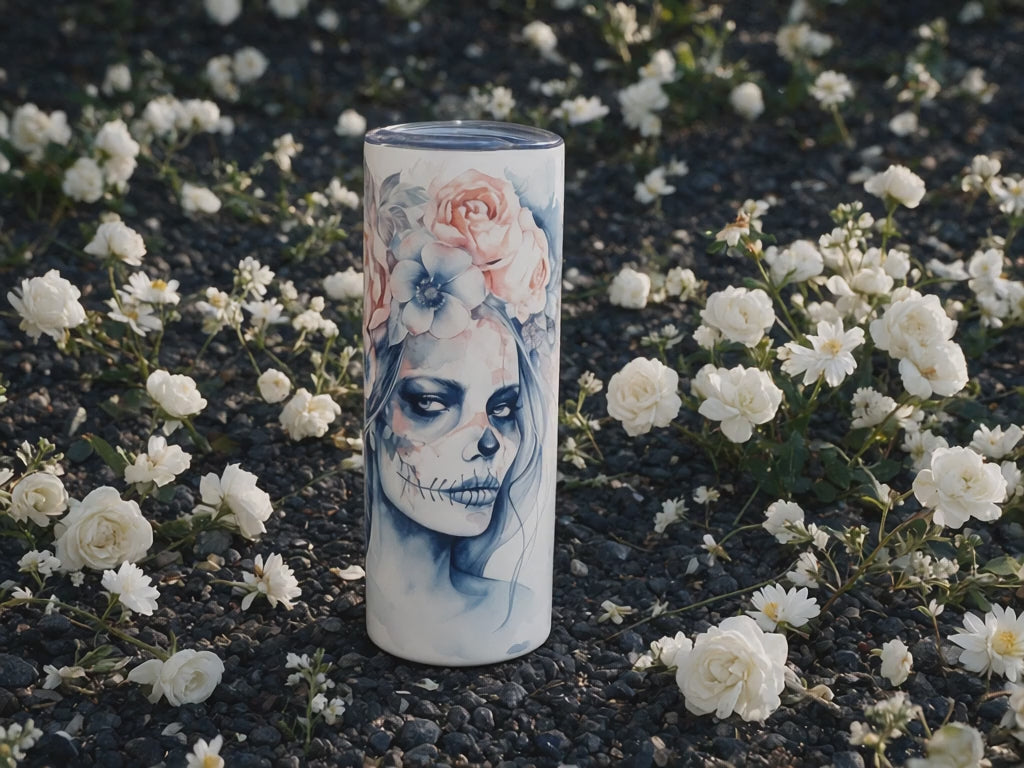 Lady With Painted Face Skinny 20 oz Tumbler