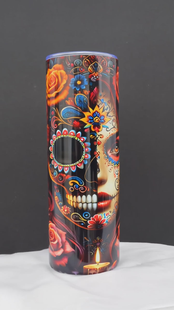 Sugar Skull Skinny 20 oz Tumbler