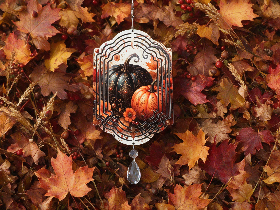 Fall Pumpkin 8" Wind Spinner