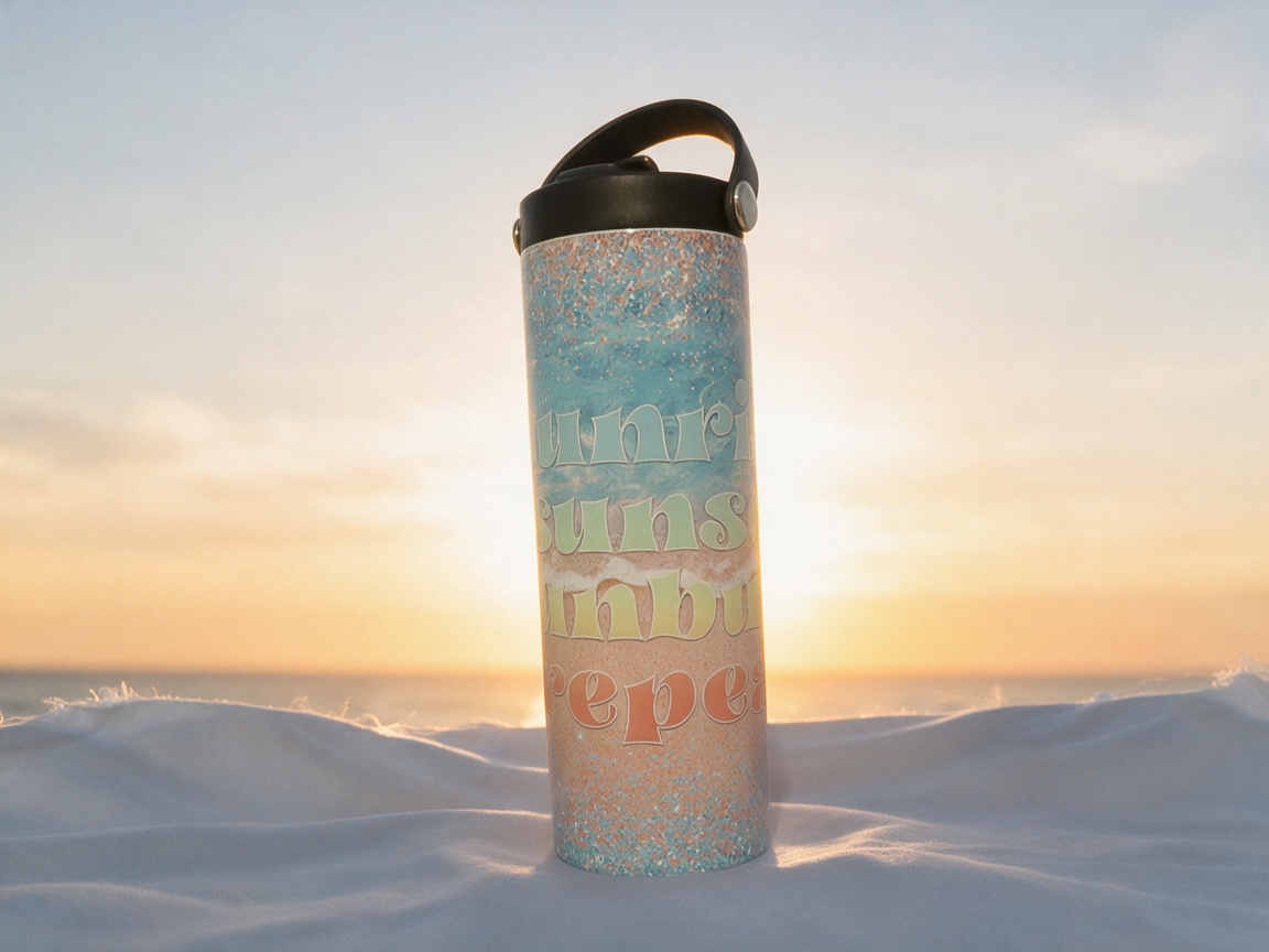 Sunrise, Sunset, Sunburn Repeat Skinny 20 oz Water Bottle