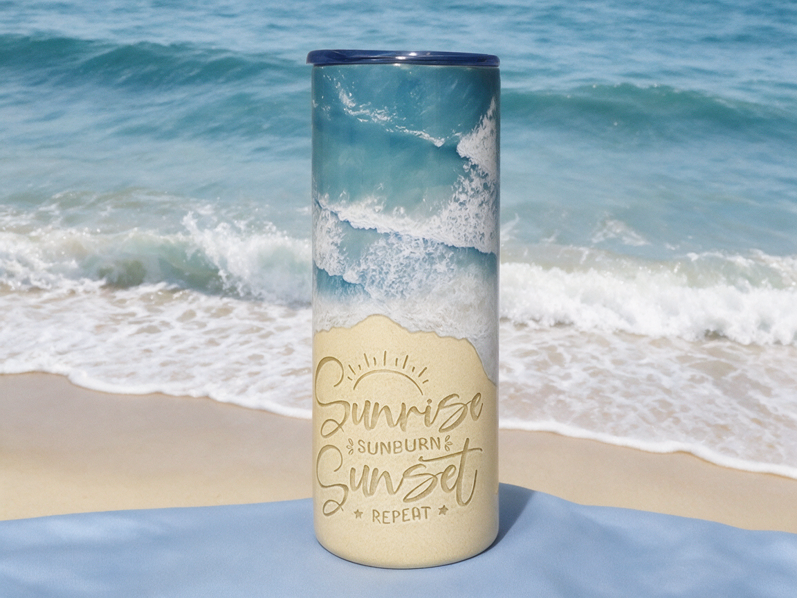 Waves On The Beach Skinny 20 oz Tumbler