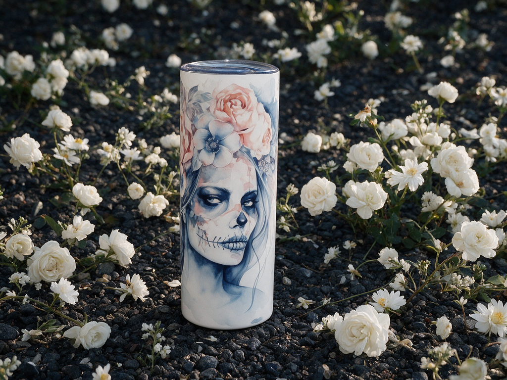 Lady With Painted Face Skinny 20 oz Tumbler